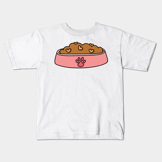 Pink Heart Pet Food Bowl Kids T-Shirt by murialbezanson